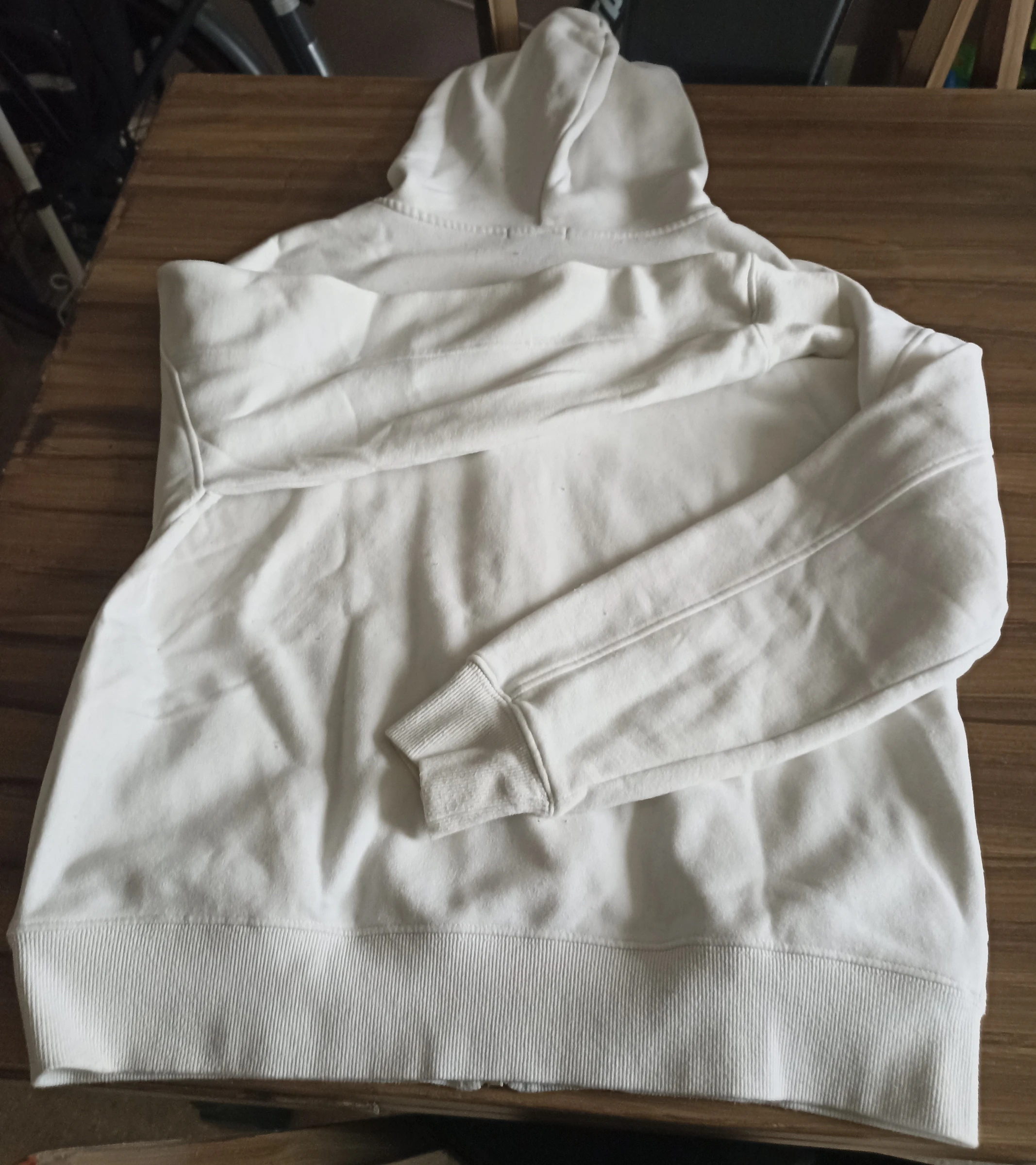 Moletom com capuz e zíper branco AMISU - Estilo Oversize Despojado – photo 3
